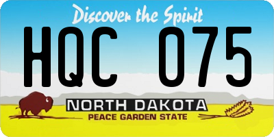 ND license plate HQC075