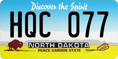 ND license plate HQC077