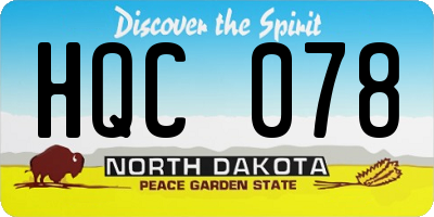 ND license plate HQC078