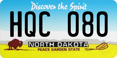 ND license plate HQC080