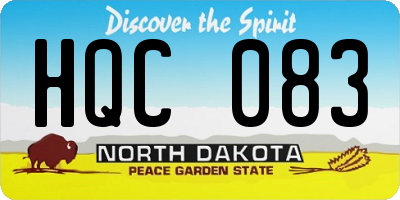 ND license plate HQC083