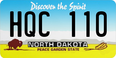 ND license plate HQC110