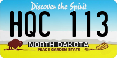 ND license plate HQC113