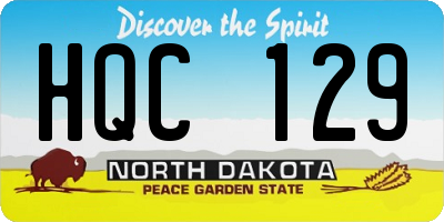 ND license plate HQC129