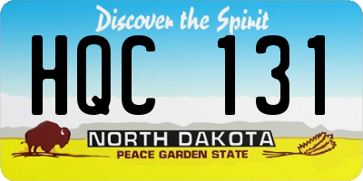 ND license plate HQC131