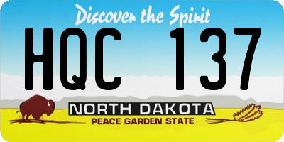 ND license plate HQC137