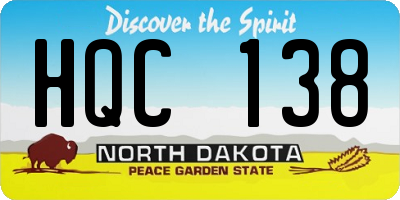 ND license plate HQC138
