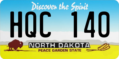 ND license plate HQC140