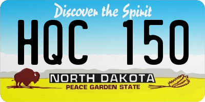 ND license plate HQC150