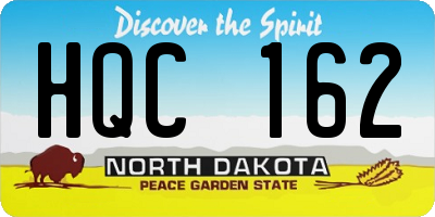 ND license plate HQC162