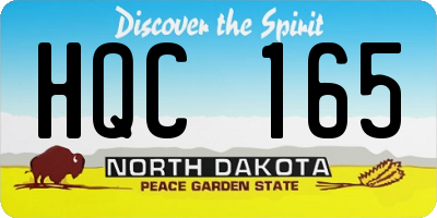 ND license plate HQC165