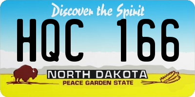 ND license plate HQC166
