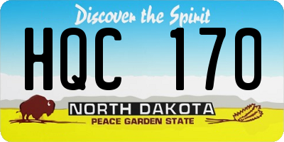 ND license plate HQC170