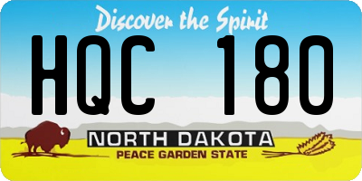 ND license plate HQC180