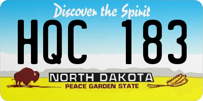 ND license plate HQC183
