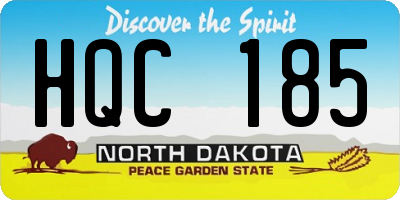 ND license plate HQC185