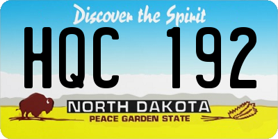 ND license plate HQC192
