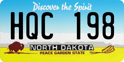ND license plate HQC198