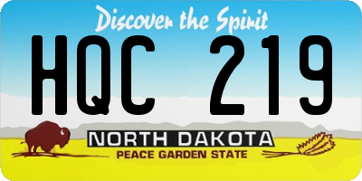 ND license plate HQC219