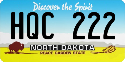 ND license plate HQC222