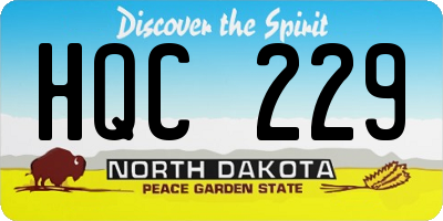 ND license plate HQC229