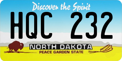ND license plate HQC232