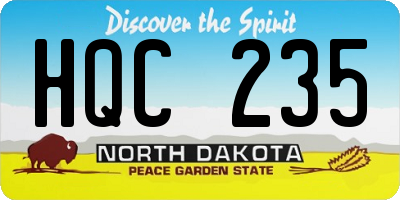 ND license plate HQC235
