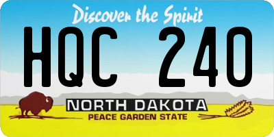 ND license plate HQC240