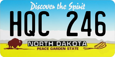 ND license plate HQC246