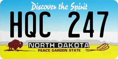 ND license plate HQC247