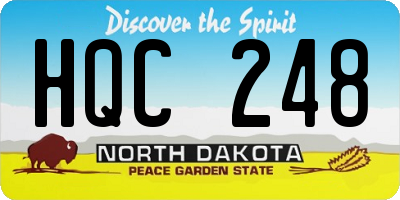 ND license plate HQC248