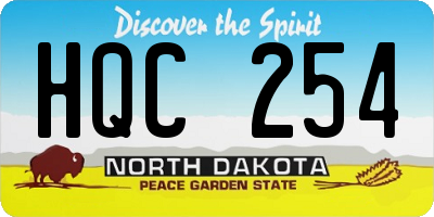 ND license plate HQC254
