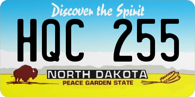 ND license plate HQC255