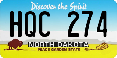 ND license plate HQC274