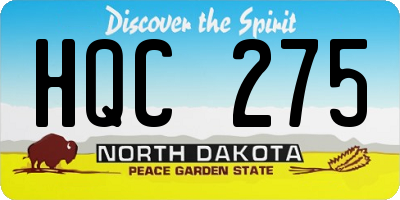 ND license plate HQC275