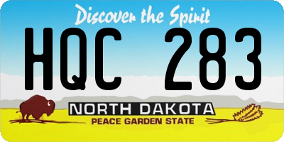 ND license plate HQC283