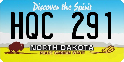 ND license plate HQC291