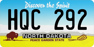 ND license plate HQC292
