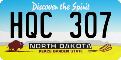 ND license plate HQC307