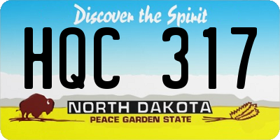 ND license plate HQC317