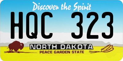 ND license plate HQC323