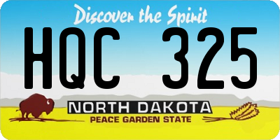 ND license plate HQC325