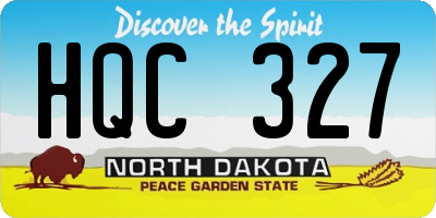 ND license plate HQC327