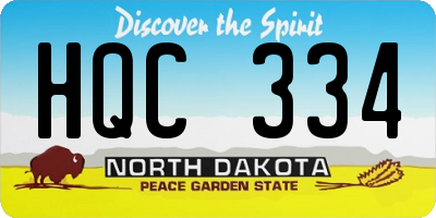 ND license plate HQC334