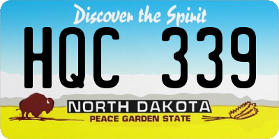 ND license plate HQC339