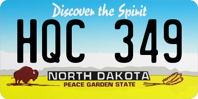 ND license plate HQC349