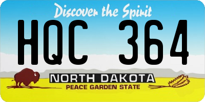 ND license plate HQC364