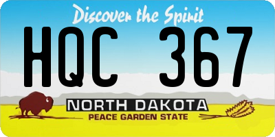 ND license plate HQC367