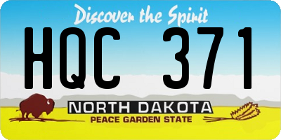 ND license plate HQC371
