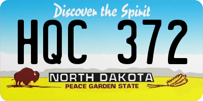 ND license plate HQC372